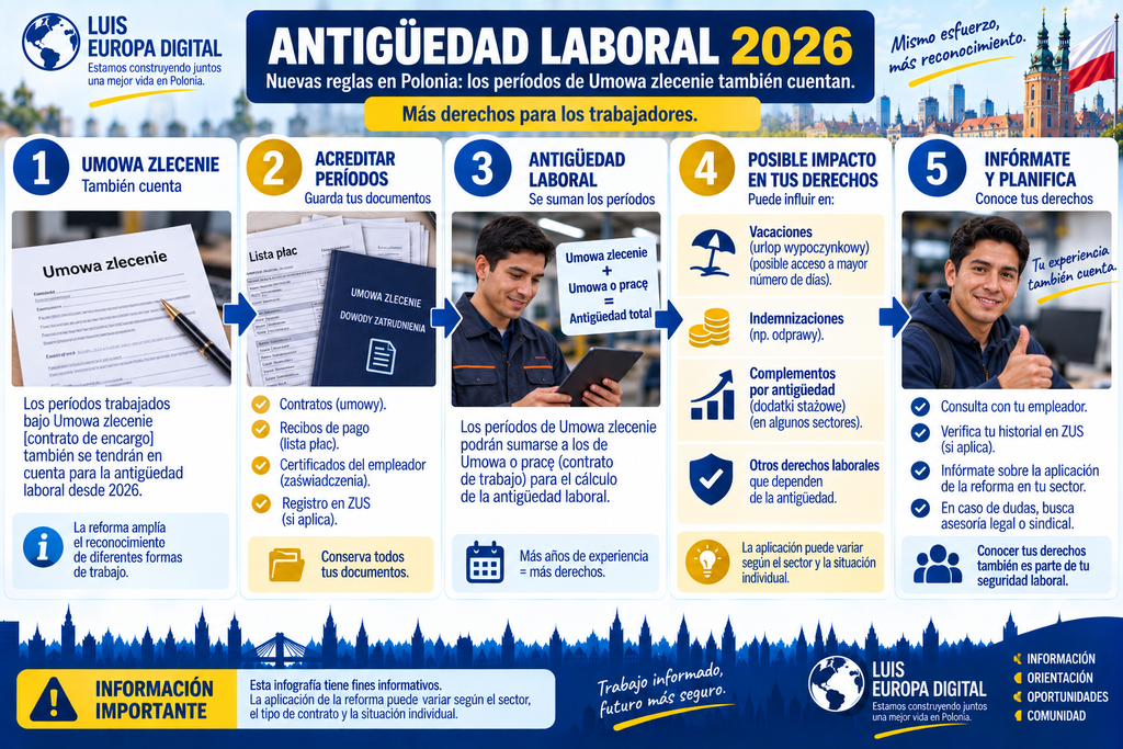 Reforma de antigüedad laboral 2026 en Polonia