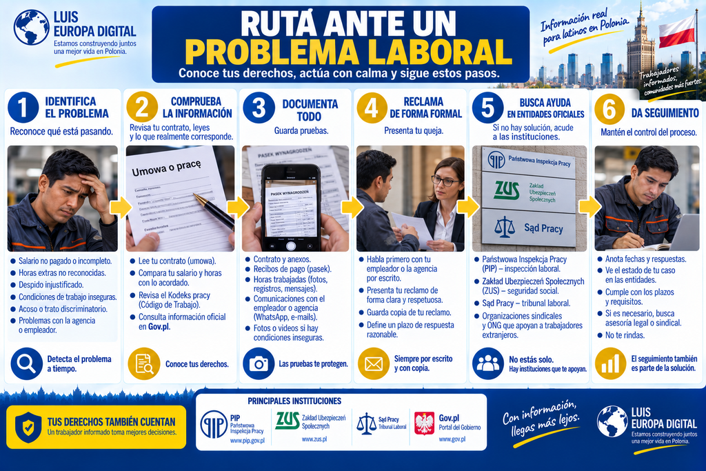 Ruta para actuar ante un problema laboral en Polonia